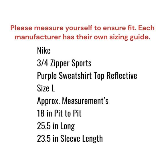 NIKE Top Pullover Women's SZ L Purple Element 1/2-Zip Running Reflective - Picture 9 of 10
